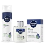 NIVEA MEN Sensitive Shaving Set for Men with Vitamin E, Pro-Vitamin B5 and Chamomile Extract, Shave Gel for Sensitive Skin, 7 Oz Can + Soothing Post Shave Balm, 3.3 Fl Oz Bottle