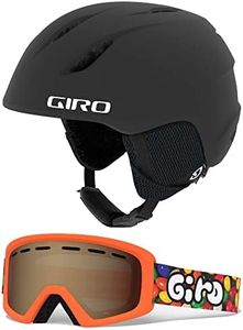 Giro Launch Combo Pack Snow Ski Helmet w/Matching Goggles Matte Black/Jelly S (52-55.5cm)