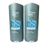 Dove Men + Care 2 x 400 ml Hydrating Clean Comfort 3 in 1 Shower Gel (pack of 2)