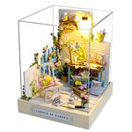 CUTEROOM DIY Doll House Miniature Furniture Wooden House Kit with Dust Cover & LED Light and Accessories - New Three Styles QT Series Dollhouse (QT033)