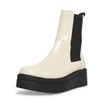 Steve Madden Womens Clarisa Leather Chelsea Boots Ivory 7.5 Medium (B,M)