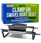 Clamp On Swivel Boat Seat Clamp for Jon Boat Accessories Fishing Bass Boats Mount Base Seat Jon Boat Seat Clamp with Swivel Aluminum Portable Boat Seats Stand Mounting Kit Bracket Bench Hardware