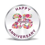 ACPL Precious Moments BIS Hallmarked Silver Coin 25th & 50th Happy Anniversary Floral Design 999 Pure