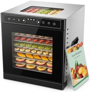 AYOVOCH 700W Food Dehydrator Machine 8-Tray, Max 212°F Adjustable Temp & 24H Timer, Dual-Layer Stainless Steel Food Dryer with View Window for Beef Jerky, Fruit, Veggie, Herb & Homemade Dog Treats