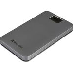 Verbatim Executive Fingerprint Secure HDD - 1TB - Grey - External Hard Drive with Fingerprint Reader - USB 3.1 GEN 1 - for Windows & Mac OSX - Portable Hard Drive - USB-C Hard Drive 53652