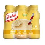 SlimFast Ready To Drink Shake, Meal Replacement Shakes for Weight Loss and Balanced Diet, High Protein, Vitamins, Minerals, No Added Sugar, Banana Flavour, Multipack, 6 x 325 ml, Packaging May Vary