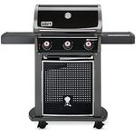 Weber Spirit E-310 Classic Gas Grill Barbeque | BBQ Grill with 3 Burners | Cast Aluminium Lid Cover & Body | Fixed Side Table & Cupboard | Portable Free-Standing BBQ on Wheels - Black (46410074)