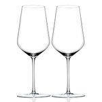 Patrani Fashion | Red & White Wine Glass Curve Wine Glass 350 ML, Set of 2 Crystal Brandy Glass Hand Blown Lead-Free, Ultra Thin Rim Long Stem Wine Drinking Glasses, Whiskey Glass