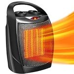 Antarctic Star Space Heater,Electric Portable Heater Fan for Indoor Use 1500W/750W ETL Certified Ceramic Small Mini Heater with Thermostat, Home Dorm Office Desktop and kitchen,BLACK