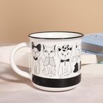 SMOKEY COCKTAIL Cute Cats Printed Coffee Mug Set of 1 | Microwave Safe Coffee Mug for Kids Gift to Couples Wife Husband Boyfriend Girlfriend Brother 340 ml (Pretty Cats)