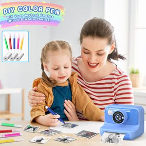 Hangrui Kids Instant Print Camera – Blue, Portable Photo Printer