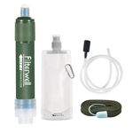 Personal Water Filter with Straw, Camping Water Purifier, Portable Water Filtration Straw Survival Water Purifier 99.99% Removal Rate of Bacteria Emergency Gear for Traveling Camping