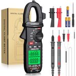 CAMWAY Clamp Meter,Digital Clamp Multimeter,TRMS 6000counts 600A AC/DC Current, AC/DC Voltage NCV Continuity Capacitance Resistance Frequency Diode LOZ Test,Large Backlit LCD Portable Clamp Tester