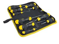 Stanley 10 Piece Cushion Grip Screwdriver Set in Wallet Pozi Flat XMS23SCREW10