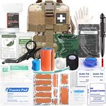 Ifak Trauma Kit, 74 Piece Tactical Medical First Aid Supplies, Molle Ifak Pouch Rip Away Refill Supplies for Survival Camping Hiking Travel