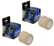 A-Tape Cohesive Crepe (5cm X 4.5 mtr) Elastic Self Adherent Bandage (Beige, Pack of 2)