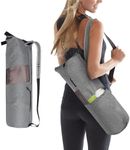 Explore Land Oxford Yoga Mat Bag with Breathable Mesh Window and Large Pocket (Fits 1/4Inch Yoga Mat, Grey)