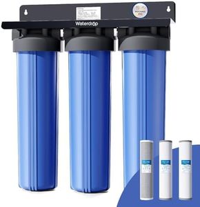 Waterdrop 3-Stage Whole House Water Filter System,Reduce Iron&Manganese,with Carbon &Sediment Filters,7-Stage Filtration,Reduce Lead,Chlorine,Odor,5 Micron WHF3T-FG,1" Inlet/Outlet