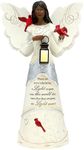 Pavilion - Light Remains - 9" Ebony African American Angel Figurine in Memory Loss Bereavement Funeral Condolence Grief Cardinal Present