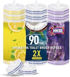 HHXI 90Ct Aromative Toilet Brush Refills,Toilet Bowl Cleaner Refills,Double-Layer Cleaning Pads Added, Compatible with Most Toilet Brushes，Lemon, Blue Ocean, Lavender（Patented）