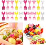 Kids Food Picks, 20Pcs Cute Mini Food Fruit Fork Picks,Fruit Picks Toothpicks,Lunch Bento Fruit Dessert Fork Picks,Lovely Fruit Picks Forks,Cute Toothpick Sticks,Cute Bento Fork,Reusable Plastic Forks