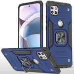 Moto One 5G Ace Case Military Grade Built-in Kickstand Case with Stand Holster Armor Heavy Duty Shockproof Cover Protective Case for Motorola Moto One 5G Ace Phone Case for Men Women (Blue)