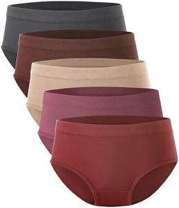 BAMBOO COOL Womens Underwear, Moisture-Wicking Briefs, Soft and Breathable Panties, Mid Waist, 5-Pack