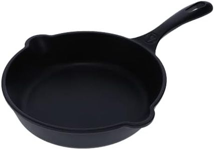 Victoria Cast Iron 8" Skillet - Cook Bake and Serving Pan, Seasoned, Small, 8 inch Black