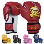 JAYEFO Kids Boxing Gloves - Training MMA Boys & Girls Punching Bag Kickboxing & Muay Thai Gloves, Best Gift for Kids, Youth Games Fun | 6 oz Red