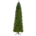 Nearly Natural 9ft. Slim Green Mountain Pine Artificial Christmas Tree with 600 Clear LED Lights