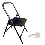 Streetup India Iron Iyengar Yoga/Fitness (Backless) Chair With Yoga Belt/Strap Black