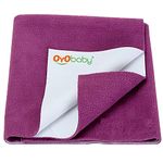 OYO BABY Waterproof Quick Dry Sheet for Baby| Bed Pad | Baby Bed Protector Sheet for Toddler Children (Small (50cm x 70cm), Rani Pink)