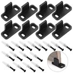 Prasacco 8 Pcs Barn Door Floor Guides, Black Pocket Door Guide Sliding Door Track Guide Closet Door Floor Guide Barn Door Hardware