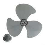 16 Inch Household Plastic Fan Blade three Leaves with Nut Cover for Pedestal, Plastic Fan Blade Replacement Leaves (black)