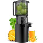 Masticating Juicer, 5.3-inch Slow Cold Press Juicer with Larger Feed Chute, Pure Juicer Machines for Vegetables & Fruits, Easy to Clean with Brush