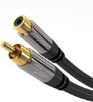 KabelDirekt – RCA Extension Cable – 3ft – Extra Break-Resistant Hybrid Cable for Brilliant Sound Quality (subwoofer/Audio Cable, RCA Male to Female, Ideal for Amplifier/HiFi, Analog & Digital)