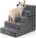COZY KISS Dog Stairs for Small Dogs, 5 Tier Removable Wider Pet Stairs for Couch and Bed, 23.6" H Non-Slip Dog Steps for Puppies and Old Cats with Support Board, 19.7x29.5x23.6 inch, Dark Grey
