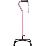 Hugo Mobility Adjustable Quad Cane for Right or Left Hand Use, Rose, Large Base