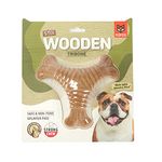 BarkButler x FOFOS Woodplay Triangle Durable Dog Chew Toy - Brown, Real Wood Fibre Dog Toys, Cleans Teeth, Massages Gums, Splinter-Free, Non-Toxic Wooden Dog Toy for All Medium-Large Breeds (10-30kg)