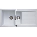 Franke Sirius S2D651PW 1.5 Bowl Tectonite Reversible Polar White Kitchen Sink