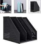 deli Collapsible Magazine File Holder/Desk Organizer for Office Organization and Storage with 3 Vertical Compartments