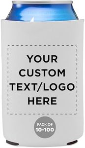 Custom Neoprene Collapsible Can Coolers 12 oz. Set of 100, Personalized Bulk Pack - Great for Weddings, Parties, Anniversary, Indoor & Outdoor Events - White