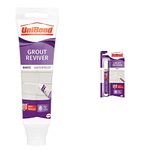 UniBond Grout Reviver White 125ml & Pen, Easy to Use Tile Grout Whitener for Restoring Discoloured Joints, 1x7ml