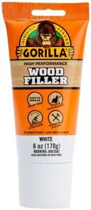 Gorilla All Purpose Wood Filler, 6oz Tube, White (Pack of 1)