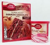 Betty Crocker Super Moist GERMAN CHOCOLATE Cake Mix & CHERRY Creamy Frosting Set