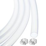 MECCANIXITY 10ft Clear Silicone Rubber Tubing 1/2" ID 5/8" OD Plastic Tube Flexible Air Hose for Brewing, Wine Making, Pump Siphon, 12.7mm x 15.9mm, with 2pcs Clamps