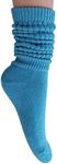 AWS/American Made Slouchy Scrunch Cotton Slouch Socks for Women Shoe Size 5 to 10 (Turquoise, 1 Pair)