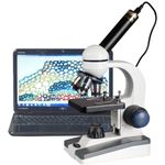 AmScope - 40X-1000X LED Coarse & Fine Focus Science Student Microscope + 5MP USB Camera