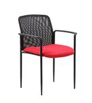 Boss Office Products B6909-RD Stackable Mesh Guest Chair in Red