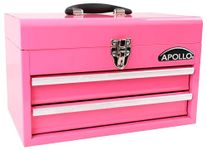 Apollo 2-Drawer Heavy-Duty Steel Chest for Maximum Organization with Ball-Bearing Opening and Powder Coated Finish in Pink DT5010P